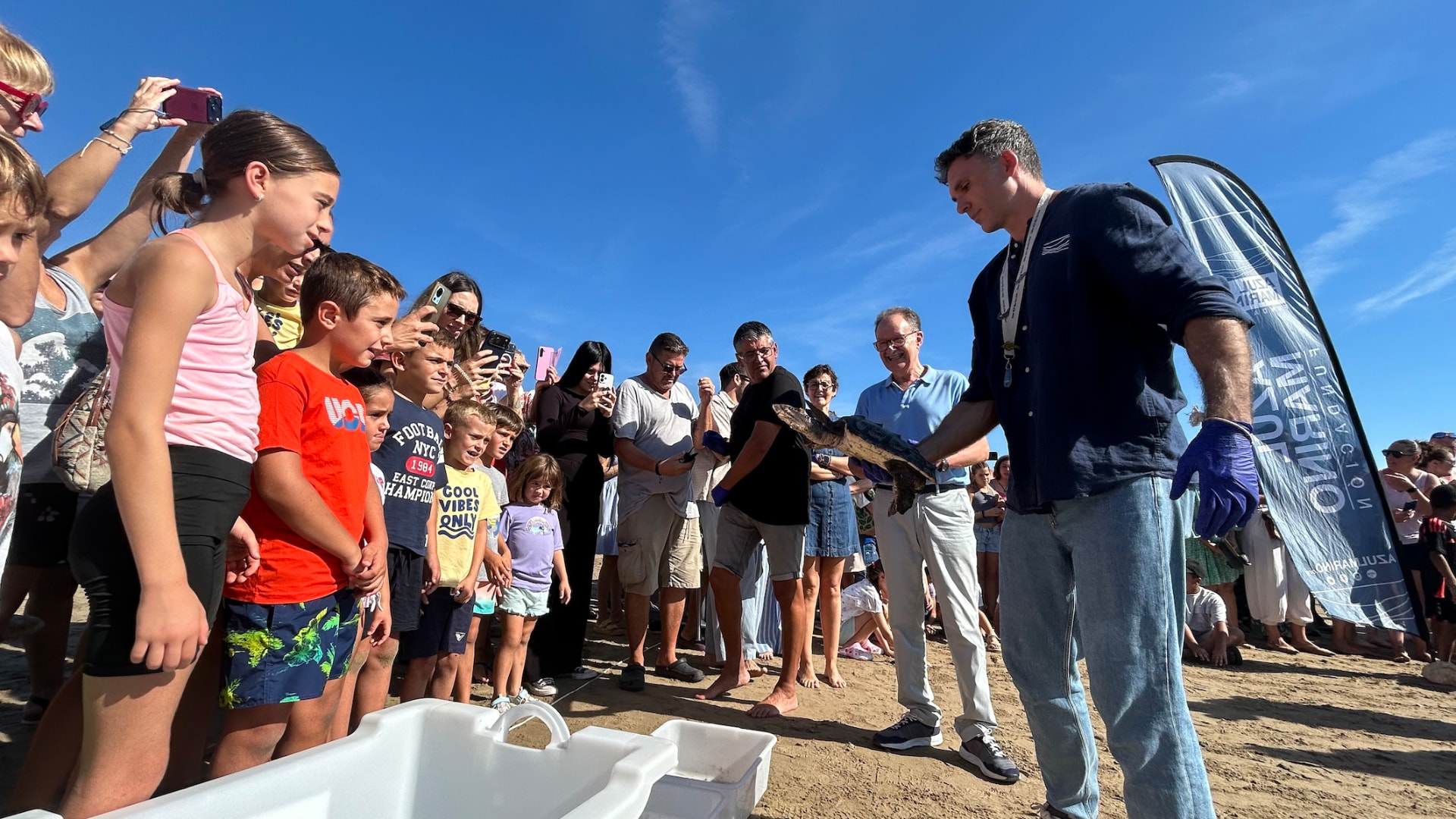 Suelta de tortugas bobas de la Fundación Azul Marino en la playa del Cargador de Alcossebre — imagen 6